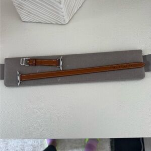 Elegant Brown Leather Watch Strap